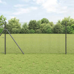 vidaXL Clôture en fil soudé gris de , 1,4 x 50 m en acier