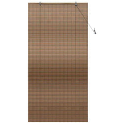 Store de Fenêtre avec des rideaux Marron 120 x 220 cm Bambou vidaXL