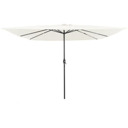 Parasol de jardin carré avec lumières led 295 x 245 cm beige Vidaxl