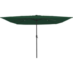Parasol de jardin carré avec lumières led, 295 x 245 cm, vert Vidaxl