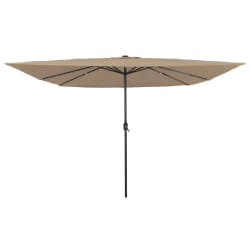 vidaXL Parasol carré avec lumières LED Taupe 295x245 cm