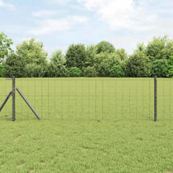 vidaXL Clôture Euro Gris 0,6x25 m Acier