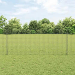 vidaXL Poteaux de clôture argentés 44 pcs Gris 100 x 1 m Acier