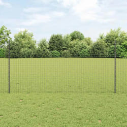 vidaXL Poteaux de clôture Autre 44 pcs Gris 100 x 1.2 m