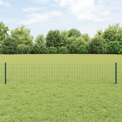 vidaXL Clôture Euro avec 5 poteaux U Verte 0,4x10 m Métal