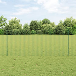 vidaXL Clôture Euro avec 5 poteaux U verts 1x10 m en acier