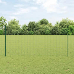 vidaXL Clôture Euro avec 5 poteaux U Verte 1,6x10 m Acier