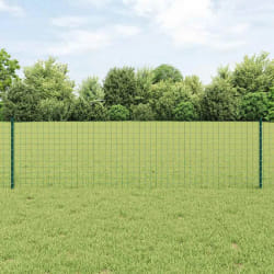 vidaXL Clôture Euro avec 22 poteaux U Verte 0,6x50 m Acier