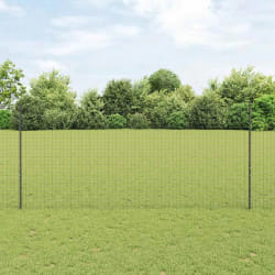 vidaXL Clôture Euro avec 10 poteaux gris 1,4x10 m en acier