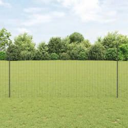 vidaXL Clôture Euro avec 10 Poteaux Gris 1,6x10 m en Acier