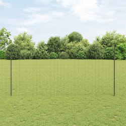vidaXL Clôture Euro avec 10 poteaux Gris 1,4x10 m en acier