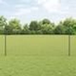 vidaXL Set de Clôture de Jardin Gris 1.2 x 25 m Acier Revêtu de Poudre