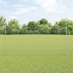 vidaXL Clôture Euro avec 10 poteaux Argent 1,6x10 m Acier