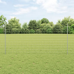 vidaXL Clôture Euro avec 22 poteaux U Argent 1,2x25 m Acier