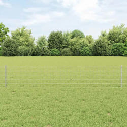 vidaXL Clôture Euro avec 22 poteaux U Argent 0,4x50 m Acier