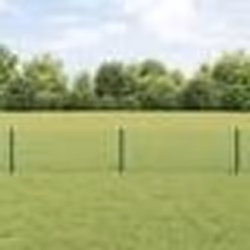 vidaXL Clôture en Maillon avec 10 Poteaux U Verte 0.4x10 m Acier