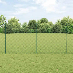 vidaXL Clôture avec poteaux Vert 1.2 x 10 m Acier