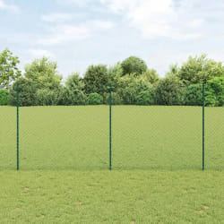 vidaXL Clôture avec poteaux Vert 1.4 x 10 m Acier