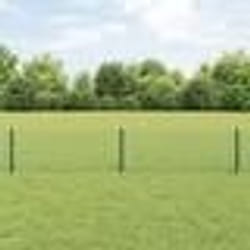 vidaXL Clôture en maillons avec 22 poteaux en U verts 0,4x25 m en acier