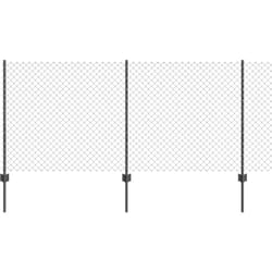Clôture en Grillage avec 20 Piquets u Gris 1x10 m Acier Vidaxl