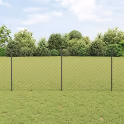 vidaXL Clôture en maillon de chaîne avec 20 piquets U Gris 1x10 m Acier 3336268