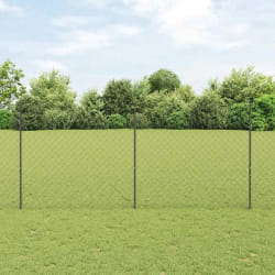 vidaXL Clôture en treillis métallique avec 20 poteaux U gris 1,4x10 m en acier