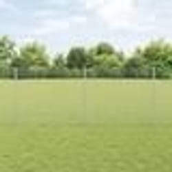 vidaXL Clôture en treillis avec 20 poteaux U argentés 1x10 m en acier