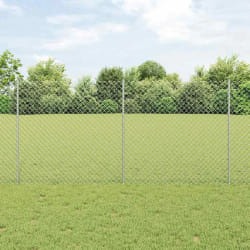 vidaXL Clôture en treillis métallique avec 20 piquets U Argent 1.2x10 m Acier