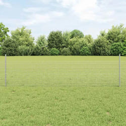 vidaXL Set de clôture de jardin Pack de 2 Argent galvanisé Acier galvanisé