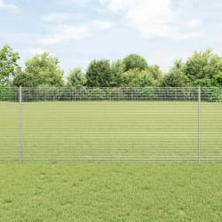 vidaXL Kit de Clôture en Fil de Fer Ensemble de 2 Acier Galvanisé Durable