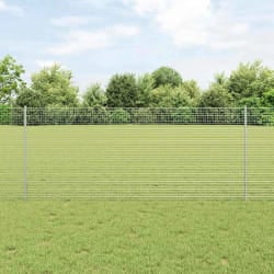 vidaXL Set de clôture en fil de fer à poules 2 pièces Acier galvanisé