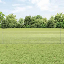 vidaXL Kit de clôture de jardin Ensemble de 2 Acier galvanisé