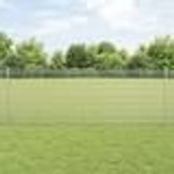 vidaXL Clôture en fil soudé avec 11 poteaux U Argent 0.8x25 m Acier
