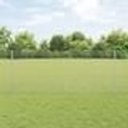 vidaXL Clôture en Fil Soudé avec 44 Potes U Argent 1x50 m Acier