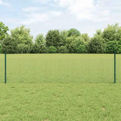 vidaXL Set de Clôture de Jardin Lot de 2 Vert Acier revêtu de poudre