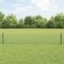 vidaXL Clôture en fil soudé avec 11 poteaux U verte 0.4x25 m en acier