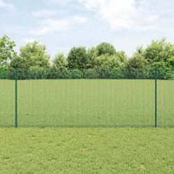 vidaXL Clôture en fil métallique soudé avec 22 poteaux en U verte 1x50 m en acier