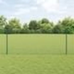 vidaXL Clôture en fil soudé avec 22 poteaux U verte 1x50 m en acier