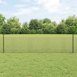 vidaXL Coffret de clôture en fil de fer à poules Set de 2 Gris