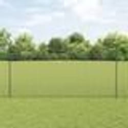 vidaXL Clôture en fil soudé avec 10 piquets en U gris 1,5x10 m en acier