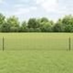 vidaXL Clôture en fil soudé avec 22 poteaux en U gris 0.4x50 m en acier