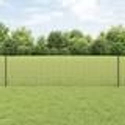 vidaXL Clôture en fil d'acier soudé avec 22 poteaux U gris 0,5x50 m acier