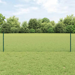 Poteaux de clôture vidaXL 5 pcs U-Channel Vert 60 cm Acier