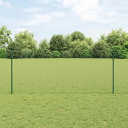 Poteaux de clôture vidaXL 5 pcs U-Channel vert 100 cm acier