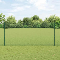 Poteaux de clôture vidaXL 11 pcs U-Channel vert 140 cm en acier