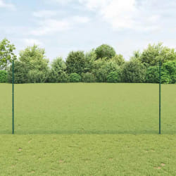 Poteaux de clôture vidaXL 11 pcs U-Channel Vert 160 cm Acier