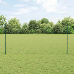 Poteaux de clôture vidaXL 11 pcs en U-Channel Vert 120 cm Acier