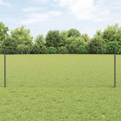 vidaXL Clôture avec poteaux Gris 0.8 x 10 m Acier