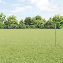 vidaXL Ensemble de clôture de jardin Lot de 2 Acier galvanisé