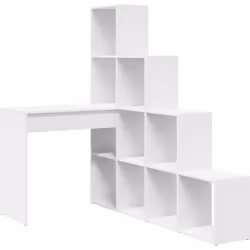 Ce Bureau d'Angle avec Rangement est une solution intelligente pour optimiser l'espace de travail dans votre bureau à domicil ...